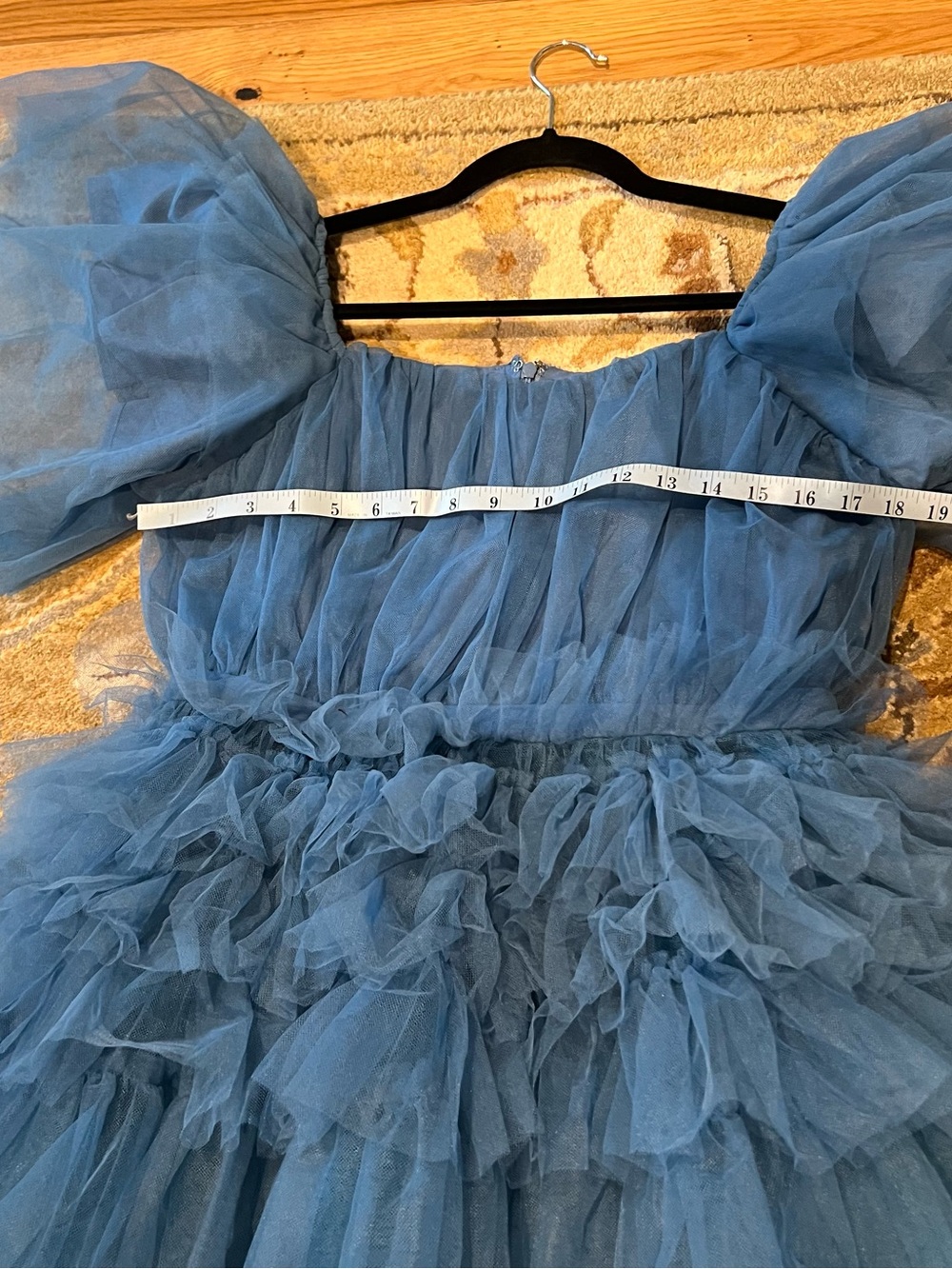 Ivy City Fairytale Elegant Blue Tiered Tulle Princess Maxi Dress - Picture 8 of 9